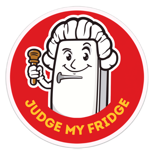 Judge My Fridge: a fridge wearing a judicial wig